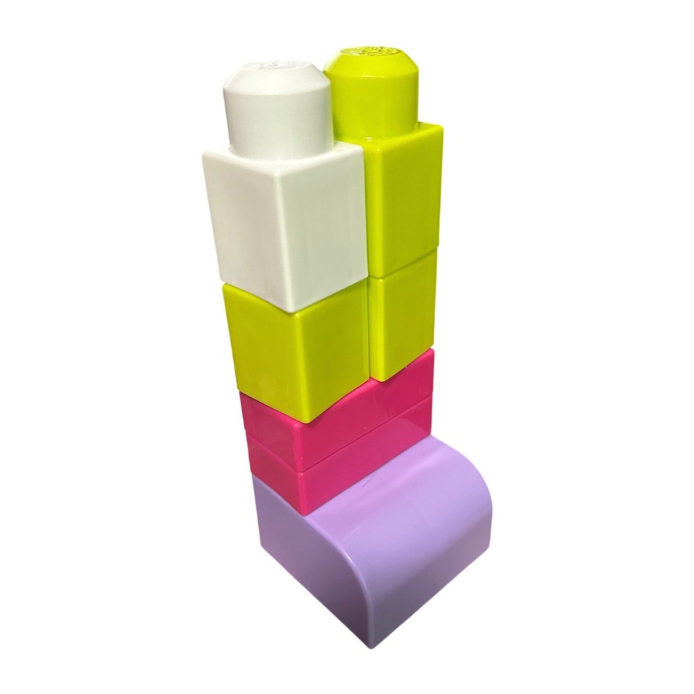 Mega Bloks First Builders Neon Pink Yellow Purple Big Building Blocks Pieces